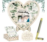 Ideas Para Libro De Firmas De Boda | Letrero Para Mesa,Centro De Mesa Romántico En Forma De Corazón De Madera Para Ceremonias En Casa O Playa
