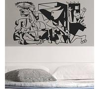 IDEAVINILO Vinilo Decorativo del Guernica de Pablo Picasso. Color Negro. Medidas: 95x55cm