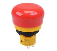 Idec AB6E-3BV02PRH - Interruptor de emergencia (250 V, CA, 3 A, 2 puertos, IP65, 1 unidad)