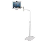 idée - Soporte de Suelo para Tableta con rotación de 360 Grados, Regulable en Altura y ángulo, Incluye iPad Pro/Mini/Air, Surface Pro, Samsung Galaxy Tab, e-Books y más, ICFTS01W Blanco Height 44.75"