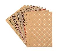 Ideen mit Herz 10 hojas de papel de diseño, fondos, DIN A4, 250 g/m², 10 diseños diferentes, papel kraft con acabado de aluminio elaborado