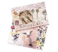 Ideen mit Herz - 2 hojas papel de arroz de precioso decoupage, DIN A4, 2 diseños diferentes, vintage, Navidad, etc.