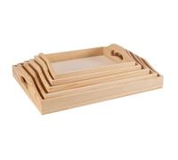 Ideen mit Herz Bandejas de madera | 5 unidades en diferentes tamaños | Bandeja para servir | Decoración de mesa | Decoración | Bandeja para decoupage | DIY | Artesanía | Manualidades