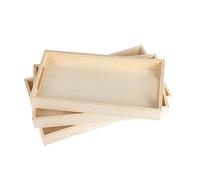 Ideen mit Herz Bandejas de madera, rectangulares, diferentes tamaños, 3 unidades