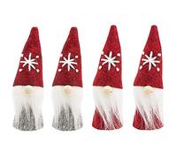 Ideen mit Herz - Bonitos muñecos de invierno, duendes de Navidad, decoración navideña, de madera, fieltro y punto, modelo duende Heinz, 7,8 cm de alto, 4 unidades