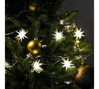 Ideen mit Herz | Cadena de luces LED con estrellas | Navidad | blanco cálido | incluye temporizador | 10 LED