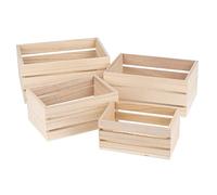 Ideen mit Herz - Cajas de madera pequeñas, cajas rectangulares, diferentes tamaños, 4 piezas