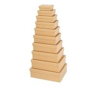 Ideen mit Herz Cajas de Regalo con Tapa | papel kraft | cajas de cartón | 10 tamaños diferentes | cartón resistente | ideal para cumpleaños y bodas | rectangulares | de 8,5 a 24 cm