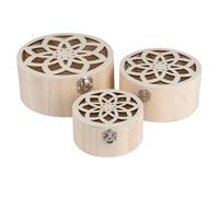 Ideen mit Herz Cajas decorativas de madera | Vintage | Adorno de caja de madera | Regalo | DIY | Decoración | Recuerdo | Almacenamiento y orden | Redonda | 3