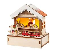 Ideen mit Herz | Casa LED | Mercado de Navidad | Casa en miniatura | Iluminación de Navidad | Decoración de Navidad | Decoración de madera | Arte de madera | Luz de ambiente | Funciona con pilas