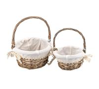 Ideen mit Herz Cesta de Mimbre con Tela | Color Natural | Embalaje de Regalo | Decoración | 2 Tamaños | Shabby Chic | de Flores