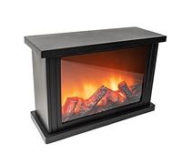 Ideen mit Herz Chimenea LED,Chimenea decorativa,Eléctrica,Funciona con pilas,Sin calefacción,Efecto realista de fuego/llamas,con función de temporizador (6 horas encendido,18 horas apagado)