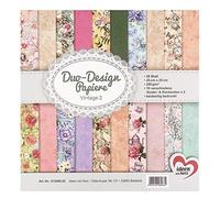 Ideen mit Herz Duo-Design Papiers | Bloque de 20 hojas de papel de bricolaje | 25 x 25 cm | 250 g/m² | Impreso en ambos lados | Papel de diseño, papel de diseño | Ideal para álbumes de recortes,