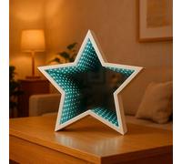 Ideen mit Herz Estrella LED Infinity | Estrella luminosa con efecto túnel de luz | Estrella decorativa para colocar de pie o colgar | Iluminación navideña | con función de temporizador | Funciona con