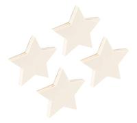 Ideen mit Herz Expositor de madera natural, ideal para pintar, manualidades, bricolaje, decoración navideña (estrellas, 4 unidades, 10 x 10,5 x 1 cm)