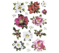 Ideen mit Herz Hoja de pegatinas 3D en relieve | pegatinas | con efecto 3D | Hoja DIN A4 con diferentes motivos (flores de Navidad)