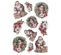 Ideen mit Herz Hoja de pegatinas en relieve 3D | Pegatinas | con efecto 3-D | DIN A4 hoja con diferentes motivos (Papá Noel 04)