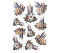 Ideen mit Herz Hoja de pegatinas en relieve 3D | Pegatinas | con efecto 3-D | DIN A4 hoja con diferentes motivos (velas de Navidad 05)