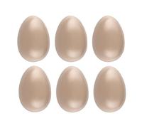 Ideen mit Herz Huevos de plástico con agujero, 6 cm de alto, 4,5 cm de diámetro, colores pastel, 6 unidades (taupe)