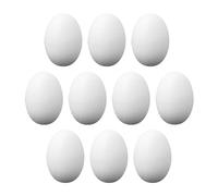 Ideen mit Herz Huevos de poliestireno, paquete de 10 unidades, 4,5 cm de alto, diámetro aprox. 3 cm, espacios en blanco para manualidades