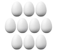 Ideen mit Herz Huevos de poliestireno, paquete de 10 unidades, 6 cm de alto, diámetro aprox. 4 cm, espacios en blanco para manualidades