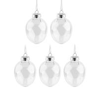 Ideen mit Herz Huevos para rellenar, huevos de Pascua transparentes para colgar, huevos acrílicos, incluye 5 suspensiones, diámetro 6,5 cm x 9,8 cm de alto, 5 unidades