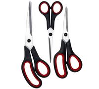 Ideen mit Herz Juego de 3 tijeras de agarre suave de acero inoxidable | 24,5 cm, 20 cm y 17 cm | Juego de tijeras para el hogar, hogar, artesanía, escuela, manualidades y oficina