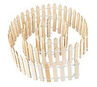 Ideen mit Herz Mini Valla de Madera, 90 cm de Largo, Recortable, Valla pequeña para Manualidades y decoración, modelismo, casa de muñecas, terrario, jardín, Maceta (Diseño 2, 5 cm de Alto, Natural)