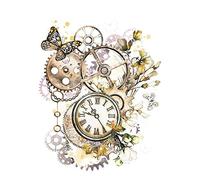 Ideen mit Herz Motivo Transferencia térmica | Din A4 | filigrana sin fondo | Decora textiles como camisetas y bolsos con motivos para planchar | Diseño textil DIY (Tiempo/Reloj)