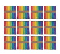 Ideen mit Herz Palillos de madera, espátulas de madera, palos de hielo de madera, 6 colores, 11,4 cm de largo, 1 cm de ancho, 600 unidades (multicolores)