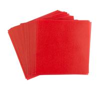 Ideen mit Herz Papel transparente, 100 hojas, cuadrado, 110 g/m², papel plegable ideal para manualidades con estrellas, papel para manualidades transparente (rojo, 10 x 10 cm)