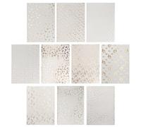 Ideen mit Herz Papel transparente con papel de aluminio dorado, DIN A4, para faroles, tarjetas de felicitación, motivos 3D, 130 g/m², 10 diseños, color blanco, 20 hojas (surtido 2)