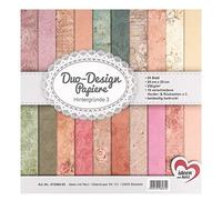 Ideen mit Herz Papeles Duo-Design | Bloc con 20 Hojas de Craft | 25 x 25 cm | 250g/m² | Impreso por Ambas Caras | Papel de Diseño con Motivos | Ideal para Scrapbooking (Decoración 03)
