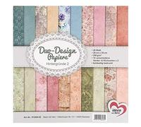 Ideen mit Herz Papeles Duo-Design | Bloc con 20 Hojas de Craft | 25 x 25 cm | 250g/m² | Impreso por Ambas Caras | Papel de Diseño con Motivos | Ideal para Scrapbooking (Decoración 02)