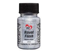Ideen mit Herz pintura acrílica metalizada "Royal Flash" | con las partículas de brillo más finas | metálica | 50 ml (plata)