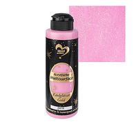 Ideen mit Herz Pintura acrílica multisuperficie con purpurina noble, color universal a base de agua, con purpurina dorada brillante, 180 ml (rosa)