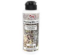 Ideen mit Herz Pouring Mix 2 en1 Bote de pintura acrílica y sustancia para el vertido, 180 ml, no es necesario mezclar con líquidos, sustancias o aceite de silicona (blanco)