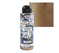 Ideen mit Herz Royal Flash Pouring Mix 2en1 | Medio de Vertido y Pintura Acrílica Metálica con Efecto | 180 ml | no requiere más mezcla con fluido, medio o aceite de silicona (color marrón claro)