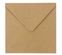 Ideen mit Herz Sobres de papel de estraza, 100 unidades, Sobres de 110 g/m² para tarjetas de felicitación, invitación, tarjetas de cumpleaños 17 x 17 cm