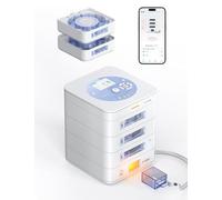 Ideerfit Dispensador automático inteligente de pastillas de 28 días con control de aplicación, pantalla LCD mejorada, bloqueo de llave, alertas de sonido y luz, ideal para medicamentos, vitaminas y
