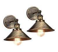 iDEGU 2 piezas Lámpara de Pared Industrial E27 Aplique de Pared de Estilo Edison de Metal con Rotación de 180° Lámpara de Techo Vintage para Dormitorio Sala de Estar Cocina Pasillo, 22cm (2x Bronce)