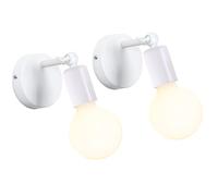 iDEGU 2 Piezas Lámpara de Pared Vintage Aplique Pared Interior Ajustable e 180° E27 Luz de Pared Industrial para Pasillo Sala de Estar Dormitorio (Blanco)