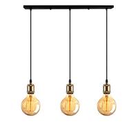 iDEGU 3 luces Lámpara de techo retro industrial estilo Edison portalámparas E27 Iluminación colgante - color: latón