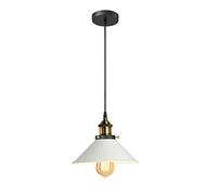 iDEGU Lámpara Colgante Industrial, 22cm Lámpara de Techo Vintage Diseño Edison Retro Tulipas de Metal Blanco Lámparas de Araña E27 Iluminación de Techo Para Cocina, Comedor, Dormitorio, Café