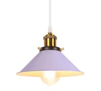 iDEGU Lámpara Colgante Retro, 22cm Vintage Lámpara de Techo Moderna Estilo Nordico Tulipa en Metal E27 Luz Colgante para Sala de Estar Cocina Dormitorio Restaurante Comedor Pasillo (Violeta)