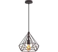 iDEGU Lámpara Colgante Vintage 25CM Lámpara de Techo Industrial E27 Iluminación Colgante Techo Retro para Comedor Dormitorio Sala de Estar Cocina (1 Pieza, Negro)