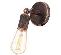 iDEGU Lámpara de Pared Industrial E27 Aplique de Pared Vintage Pantalla de Metal Orientable a 180° Lámpara de Techo Retro Iluminación de Pared Interior para Dormitorio, Pasillo, Salón (Bronce)