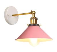 iDEGU Lámpara de Pared Interior E27 Aplique de Pared Industrial de Metal 22cm Tulipa Moderno Lámpara de Techo Ajustable Iluminación de Muro Aplique para Salón, Dormitorio, Pasillo, Cocina (Rosa)
