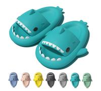 IDEINER Chanclas Tiburon Mujer Hombre Shark Slippers Zapatillas Tiburón Comodas Antideslizantes Piscina Playa Verano Sandalias Forma de Pez Adulto Sharky Slides Unisex Verde Menta Talla EU 42/43