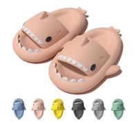 IDEINER Chanclas Tiburon Mujer Hombre Shark Slippers Zapatillas Tiburón Comodas Antideslizantes Piscina Playa Verano Sandalias Forma de Pez Adulto Sharky Slides Unisex Rosa Talla EU 40/41